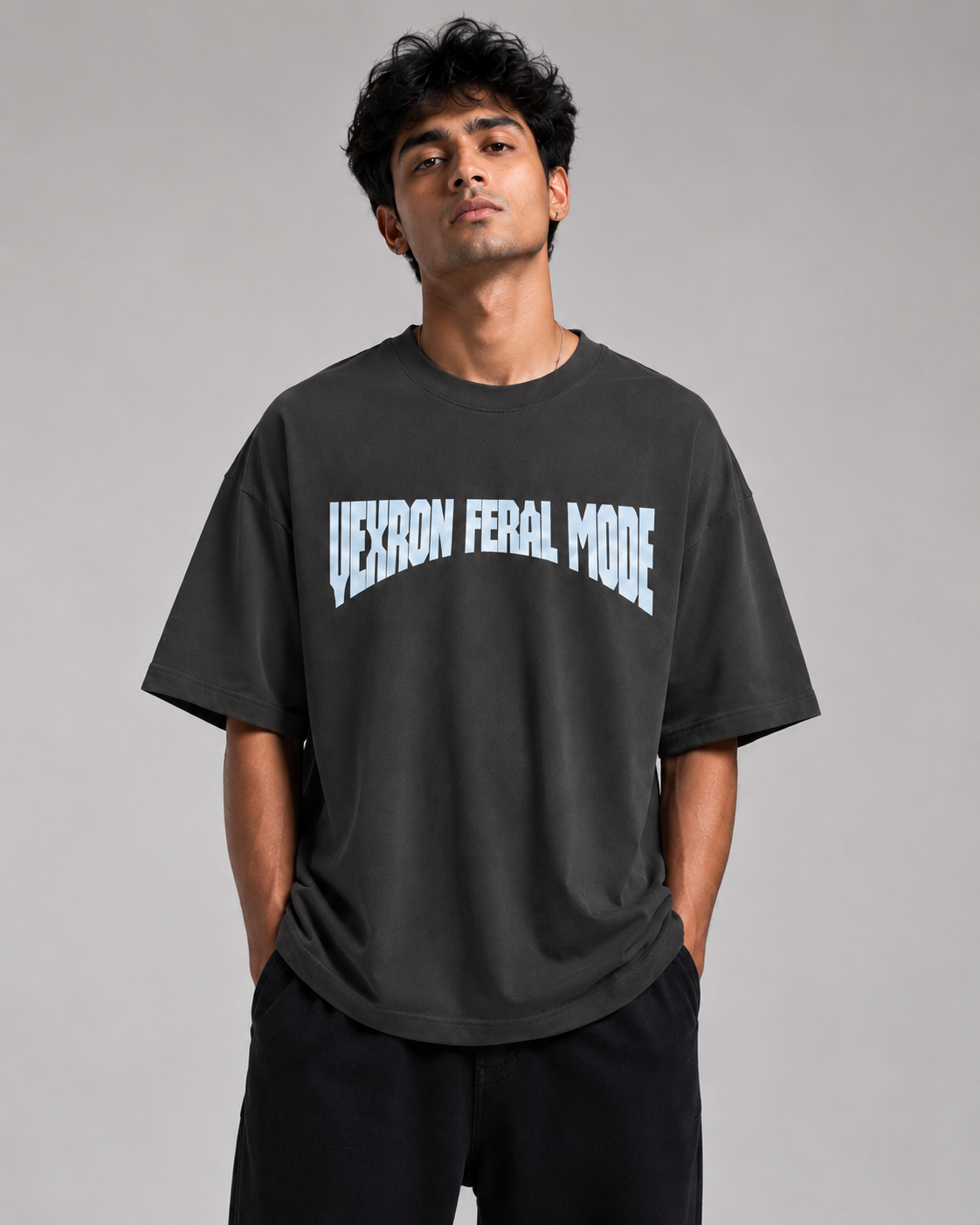 Feral Mode Wolf Graphic Oversized T-Shirt for Men & Women | 100% Cotton | 220 GSM