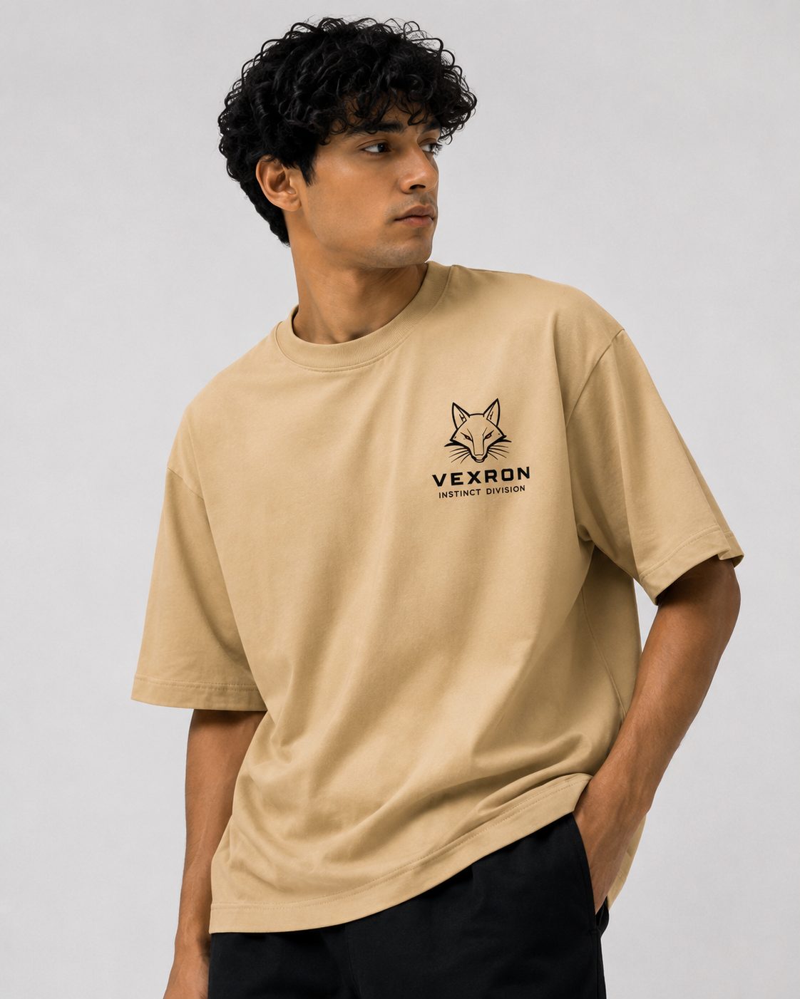 Vexron Move In Silence Bonsai Graphic Back Print Oversized T-Shirt for Men & Women | 100% Cotton | 220 GSM