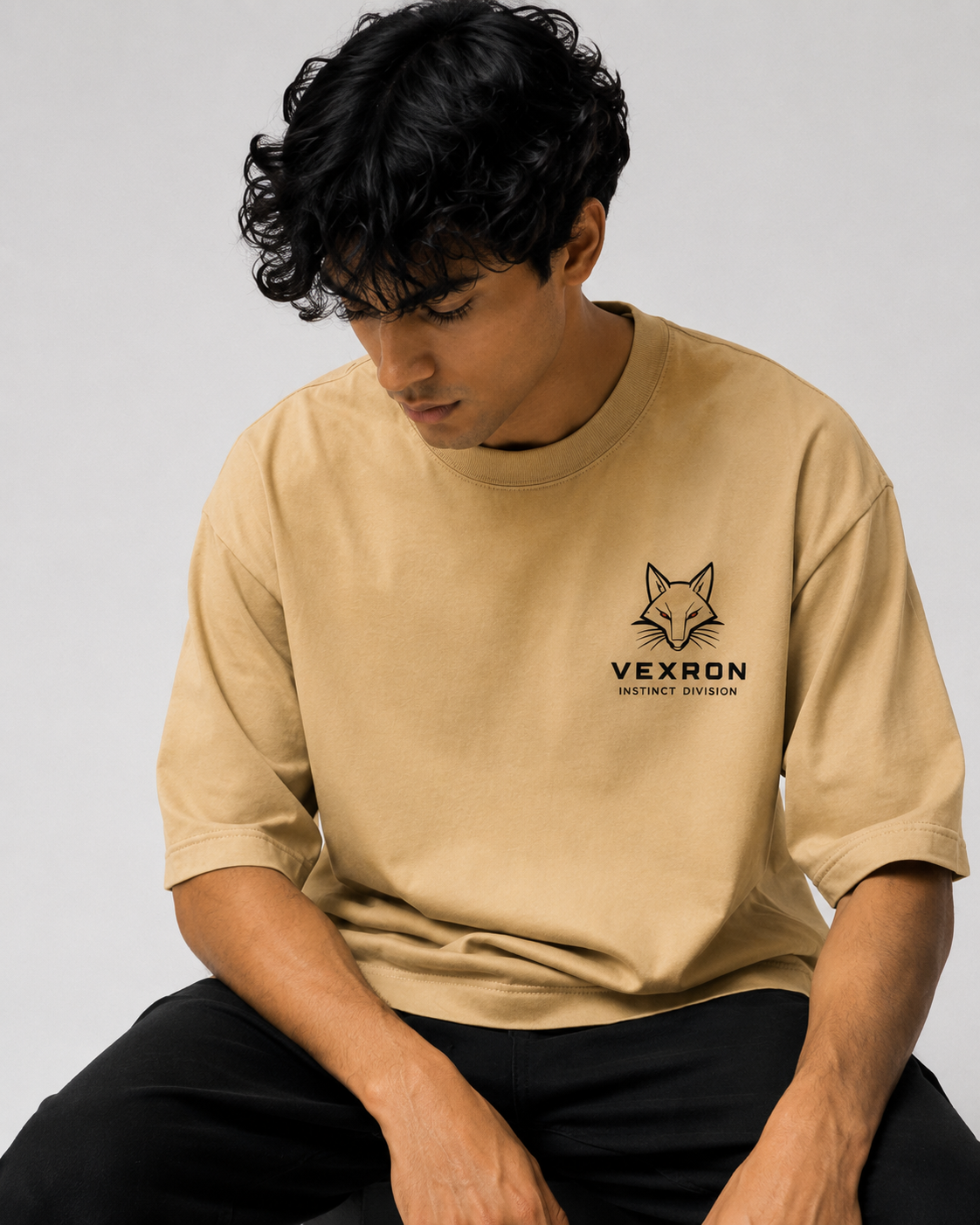 Vexron Move In Silence Bonsai Graphic Back Print Oversized T-Shirt for Men & Women | 100% Cotton | 220 GSM