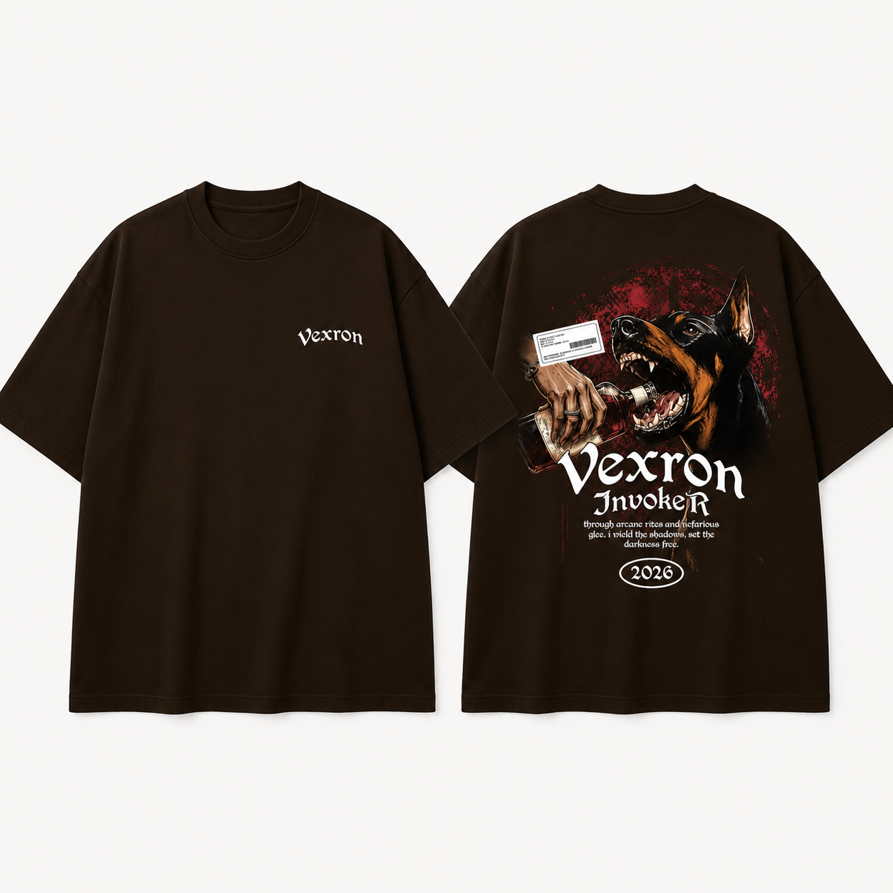 Vexron Doberman Streetwear Oversized Back Print T-Shirt | Premium Cotton | 220 GSM