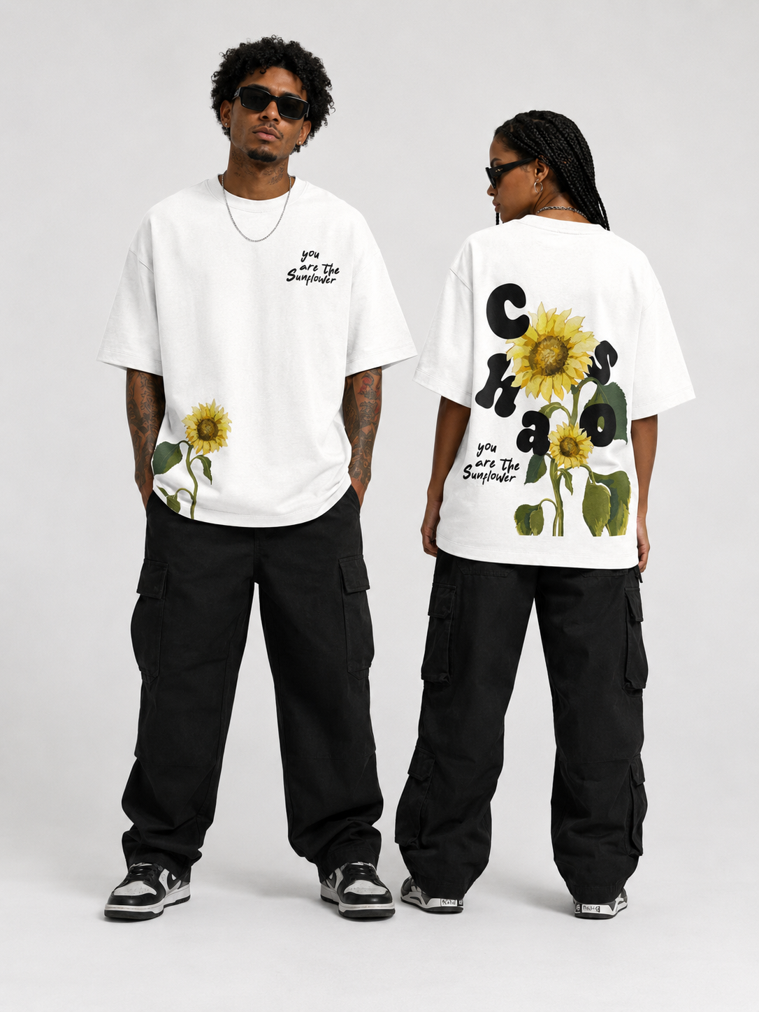 Vexron You Are The Sunflower Oversized Graphic T-Shirt | Premium Cotton | 220 GSM