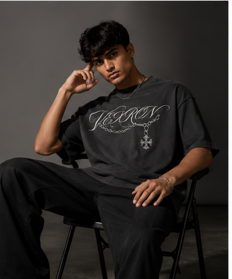 Vexron Forever Young Lily Graphic Oversized T-Shirt for Men & Women | 100% Cotton | 220 GSM