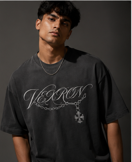 Vexron Forever Young Lily Graphic Oversized T-Shirt for Men & Women | 100% Cotton | 220 GSM